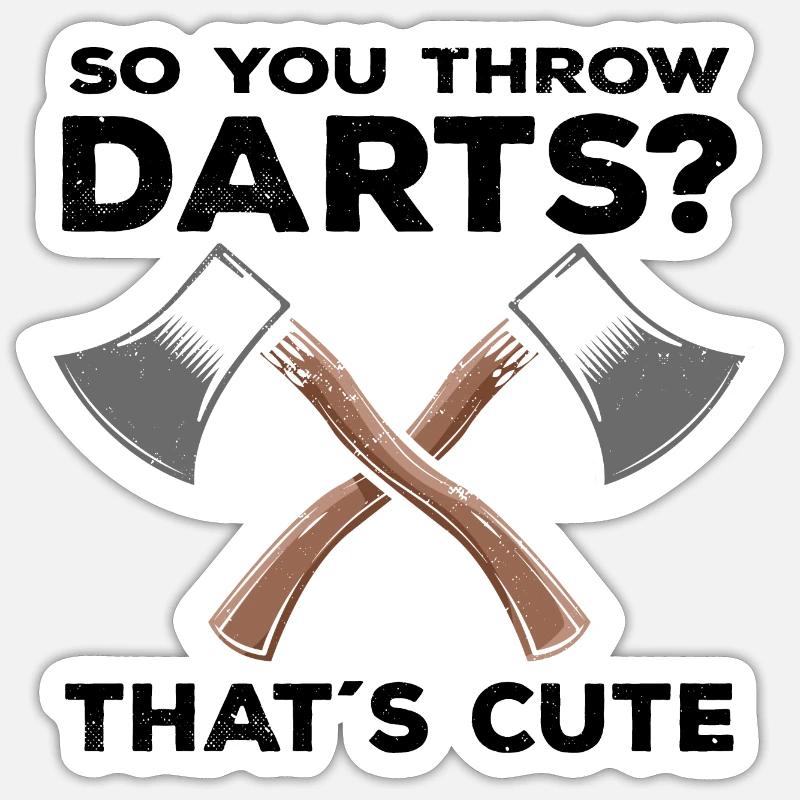 Axe throwing - Sticker size S (10 x 10 cm) - white matte
