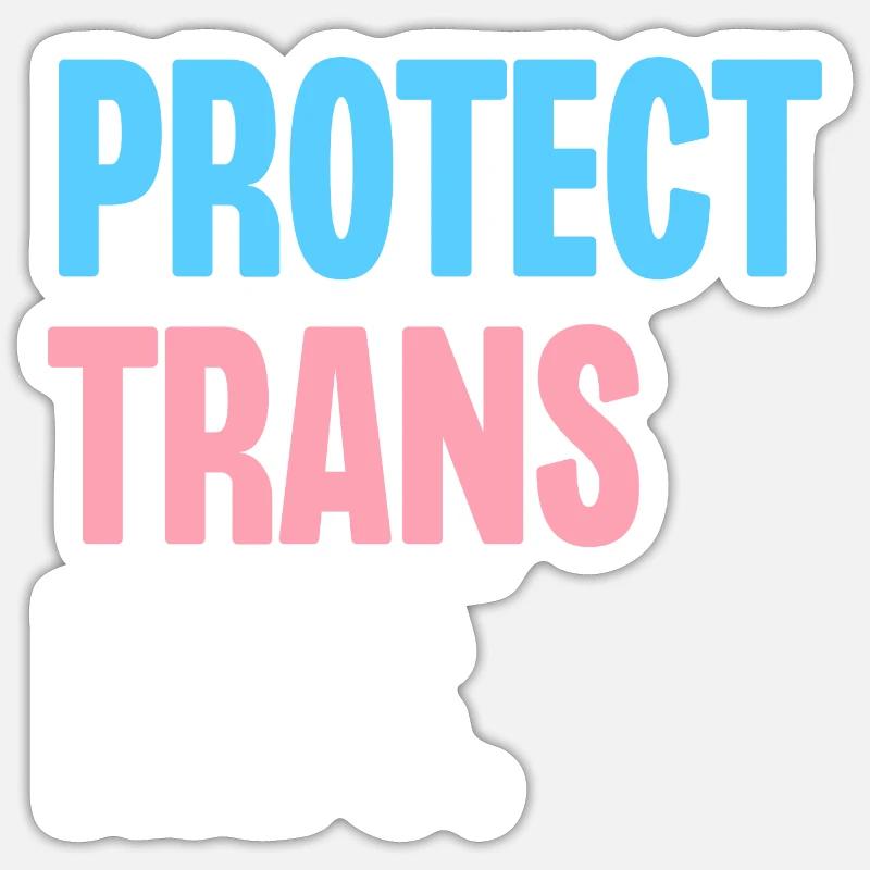 Trans-Kinder schützen - Sticker Größe S (10 x 10 cm) - Mattweiß