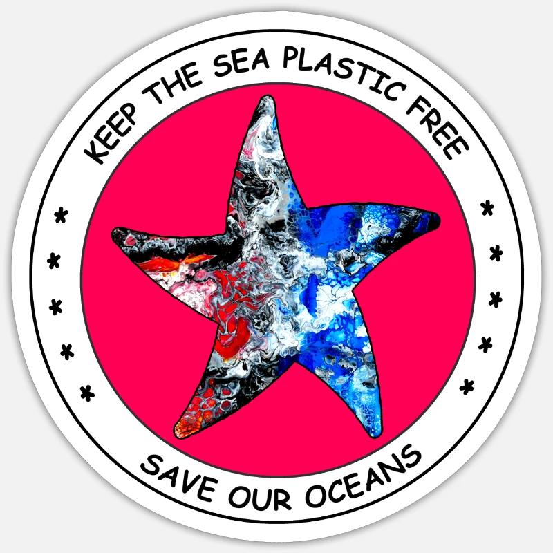 save our oceans Sticker size S (10 x 10 cm)