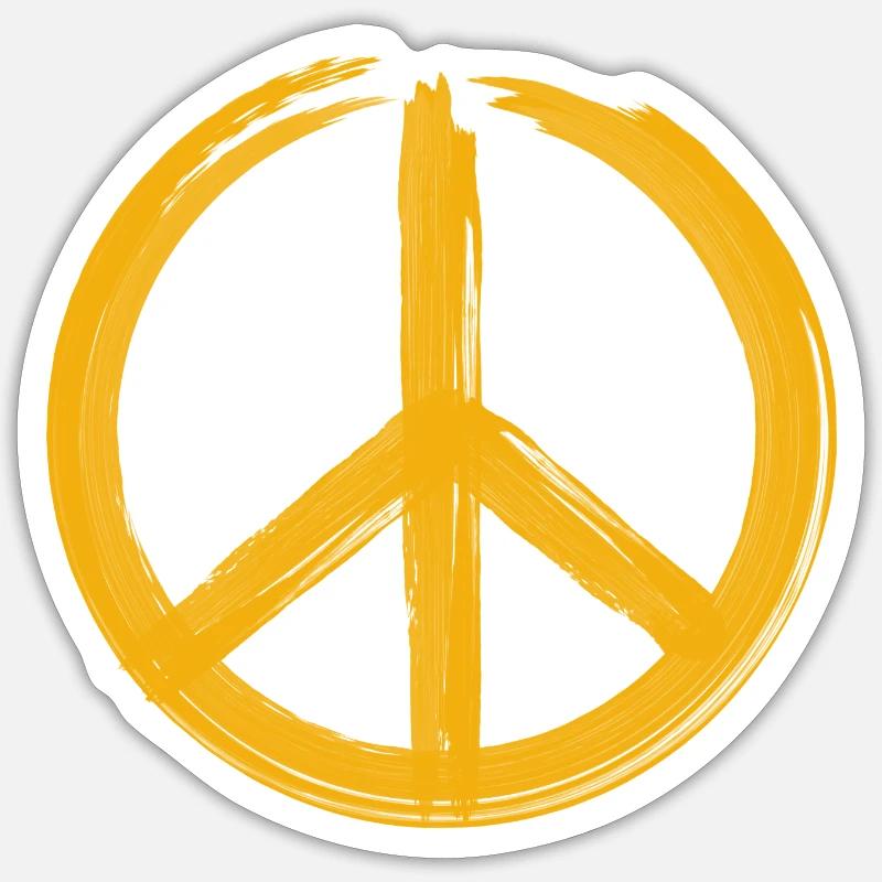 Peace Zeichen - Frieden Zeichen - Logo - Sticker Größe S (10 x 10 cm) - Mattweiß