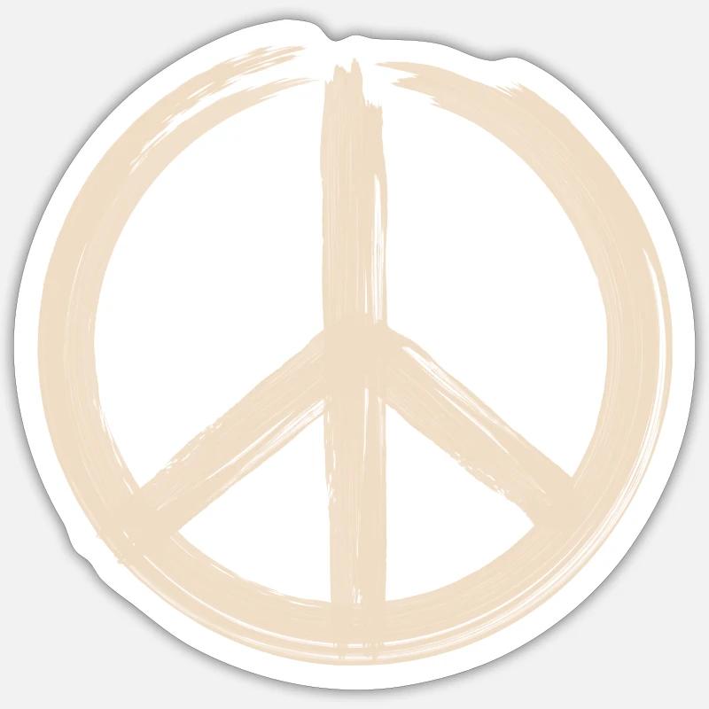 Peace Zeichen - Frieden Zeichen - Logo - Sticker Größe S (10 x 10 cm) - Mattweiß