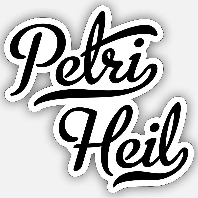 Petri Heil - Sticker taille S (10 x 10 cm) - blanc mat
