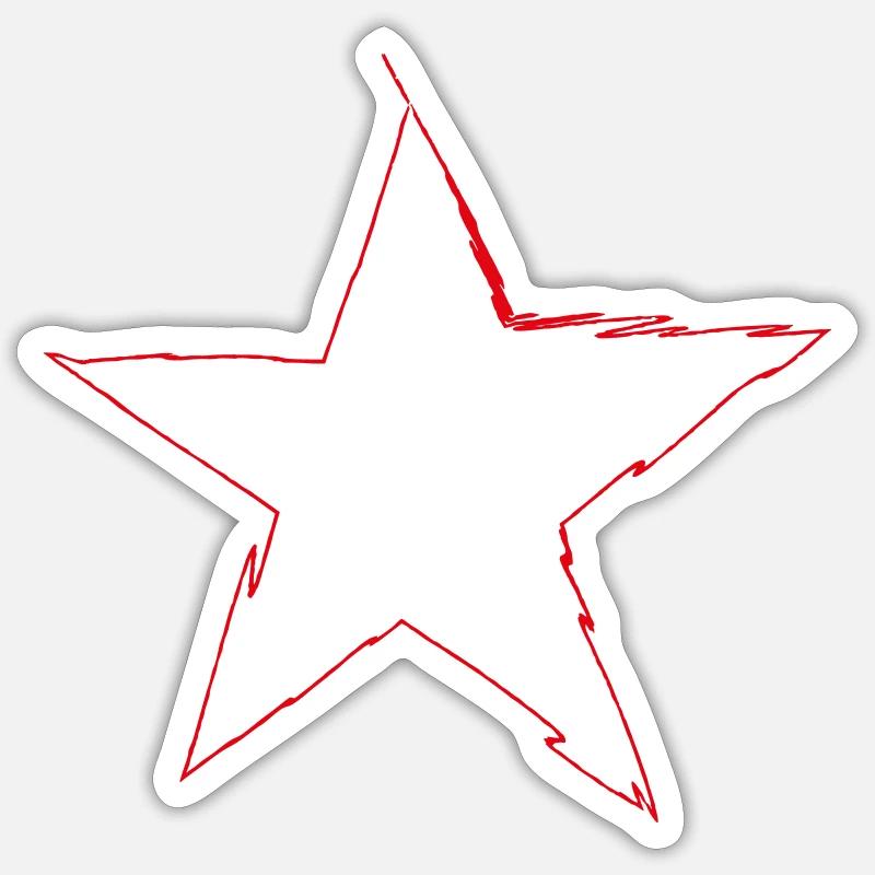 Star Drawing - Sticker size S (10 x 10 cm) - white matte