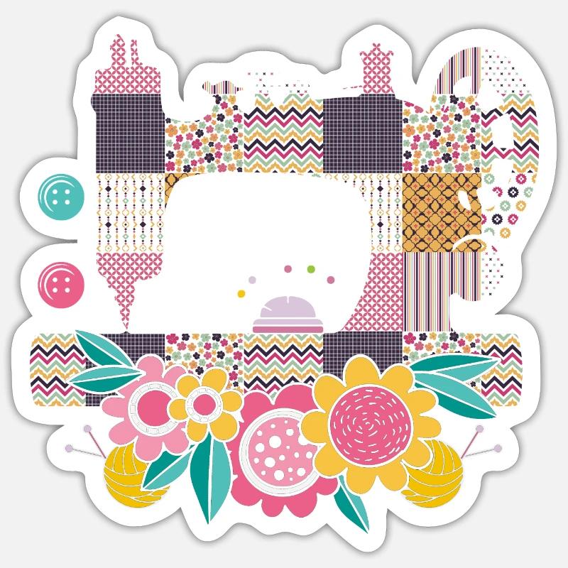 Sewing Sewing Machine Closer Tailor - Sticker size S (10 x 10 cm) - white matte