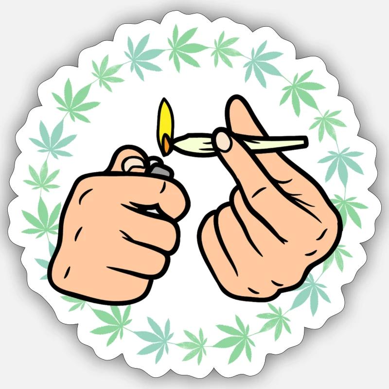 Weed - Sticker Größe S (10 x 10 cm) - Mattweiß