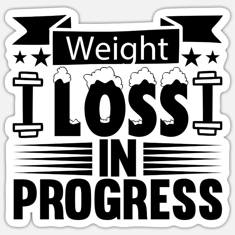 perte de poids en cours Sticker taille S (10 x 10 cm)