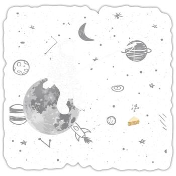 Sandwich fish fisherman fishing angler bread - Sticker size S (10 x 10 cm) - white matte - Front