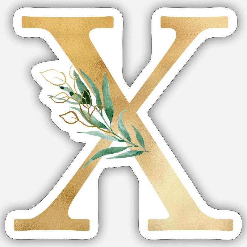 Customizable Monogram X Botany Sticker size S (10 x 10 cm)
