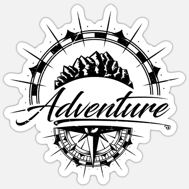 Aventure - Sticker taille S (10 x 10 cm) - blanc mat