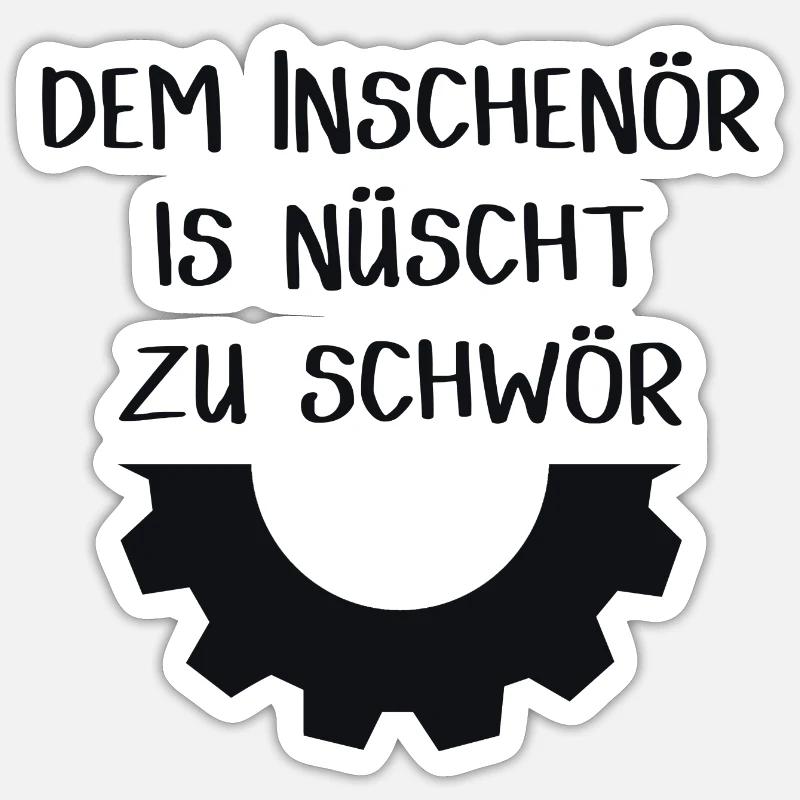 Inschenör - Sticker Größe S (10 x 10 cm) - Mattweiß
