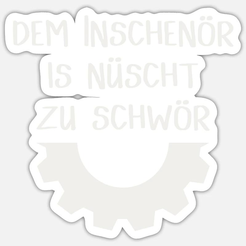 Inschenör - Sticker Größe S (10 x 10 cm) - Mattweiß