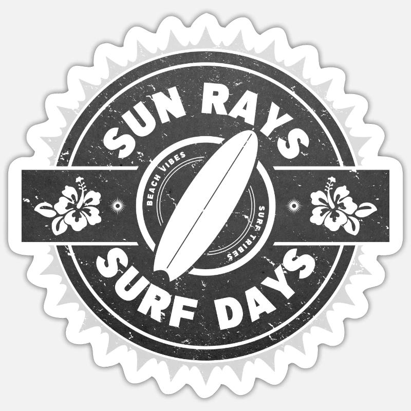 Surfen Retro Surfer Grafikdesign - Sticker Größe S (10 x 10 cm) - Mattweiß