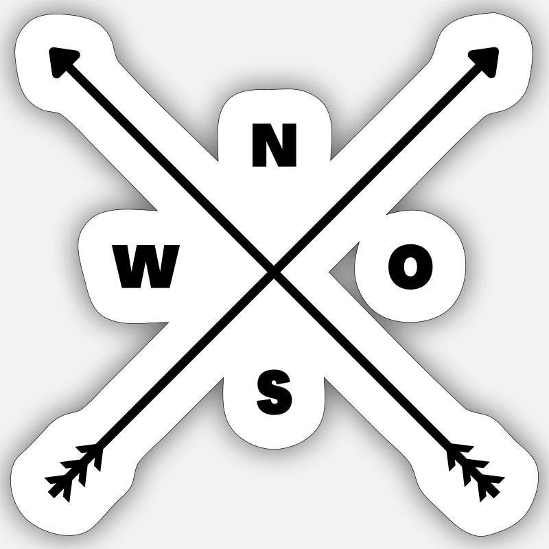 Kompass Sticker Größe S (10 x 10 cm)