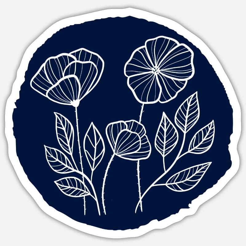 Mohnfleck - Sticker Größe S (10 x 10 cm) - Mattweiß