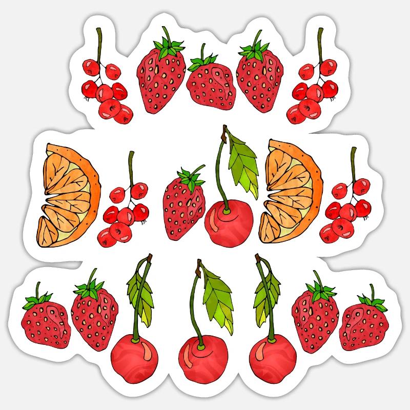Fruit - Sticker taille S (10 x 10 cm) - blanc mat