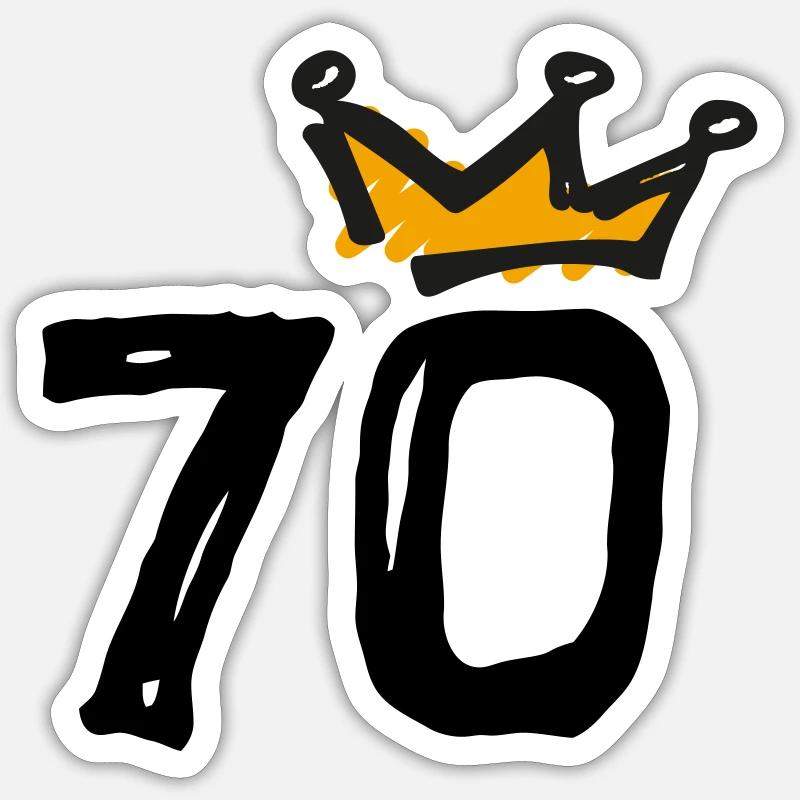 70th birthday Krone Sticker size S (10 x 10 cm)