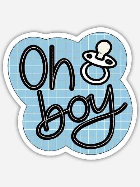 Oh Boy - Sticker Größe S (10 x 10 cm) - Mattweiß