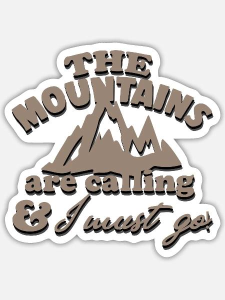 Die Berge rufen - Sticker Größe S (10 x 10 cm) - Mattweiß
