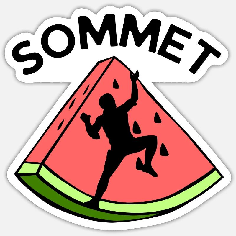 sommet pastèque escalade humour cadeau Sticker taille S (10 x 10 cm)