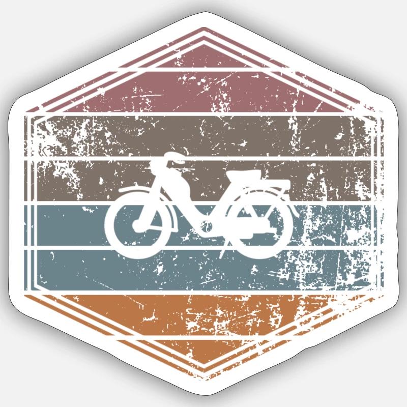 Mobylette - Sticker taille S (10 x 10 cm) - blanc mat