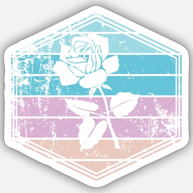 Rose - Sticker taille S (10 x 10 cm) - blanc mat
