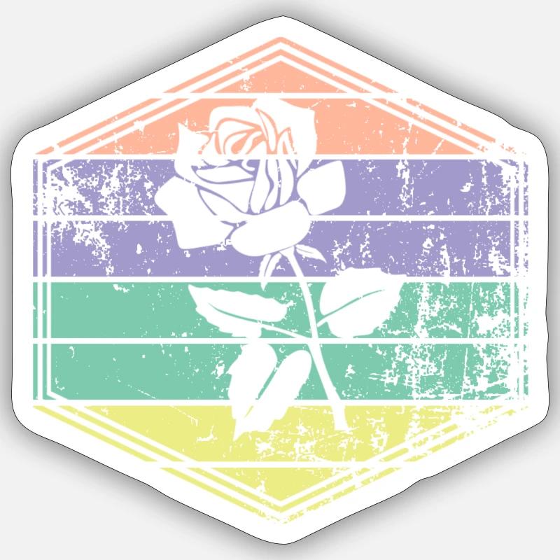 Rose - Sticker Größe S (10 x 10 cm) - Mattweiß