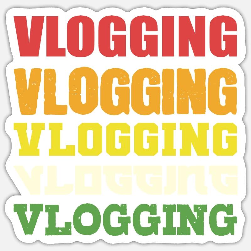 VLogging Vlogging Vlogging. Food Vlogger Geschenk Sticker Größe S (10 x 10 cm)