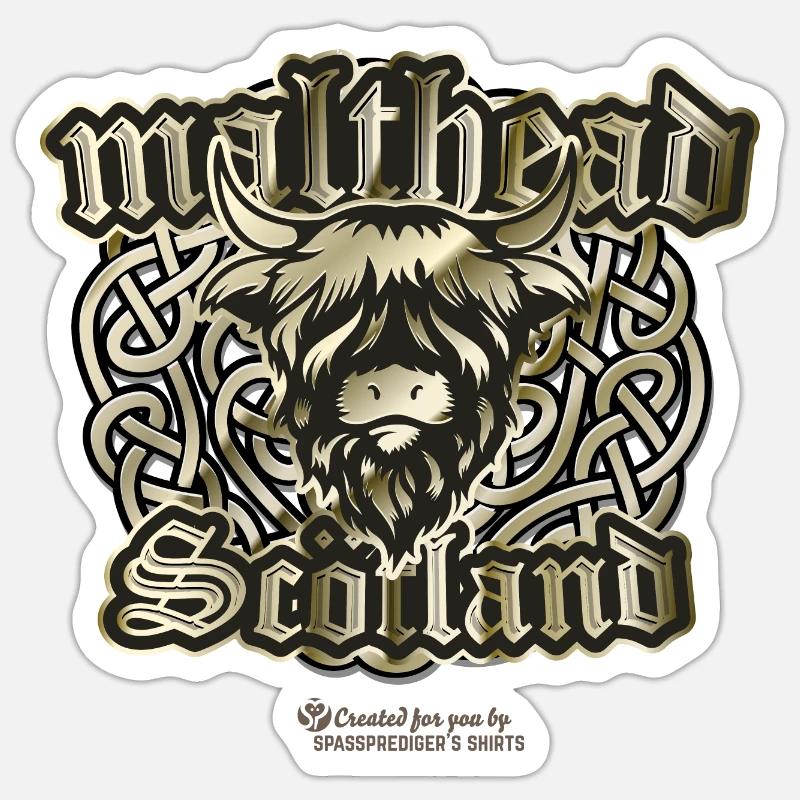 Malt Whiskey Malthead - Sticker size S (10 x 10 cm) - white matte