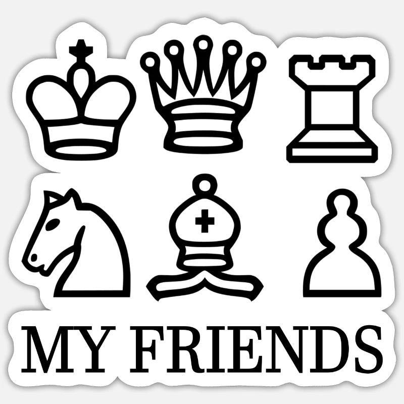 Échecs - Sticker taille S (10 x 10 cm) - blanc mat