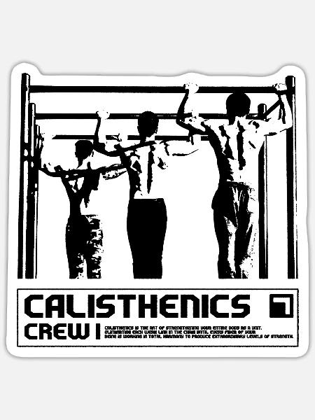Calisthenics Crew Synchron Pull-Up Design - Sticker Größe S (10 x 10 cm) - Mattweiß