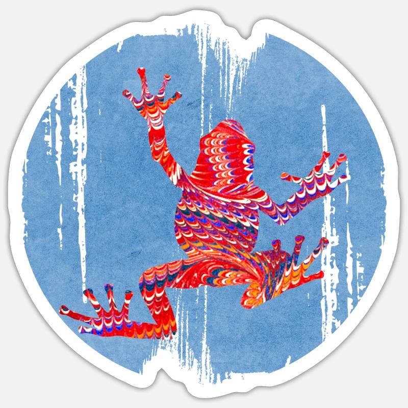 frosch 110 a - Sticker Größe S (10 x 10 cm) - Mattweiß