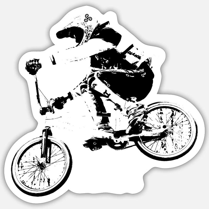 bmx - Sticker taille S (10 x 10 cm) - blanc mat