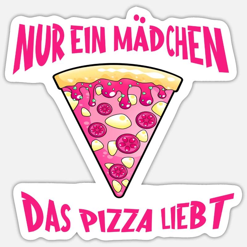 Nur ein Mنdchen, das Pizza liebt Sticker taille S (10 x 10 cm)