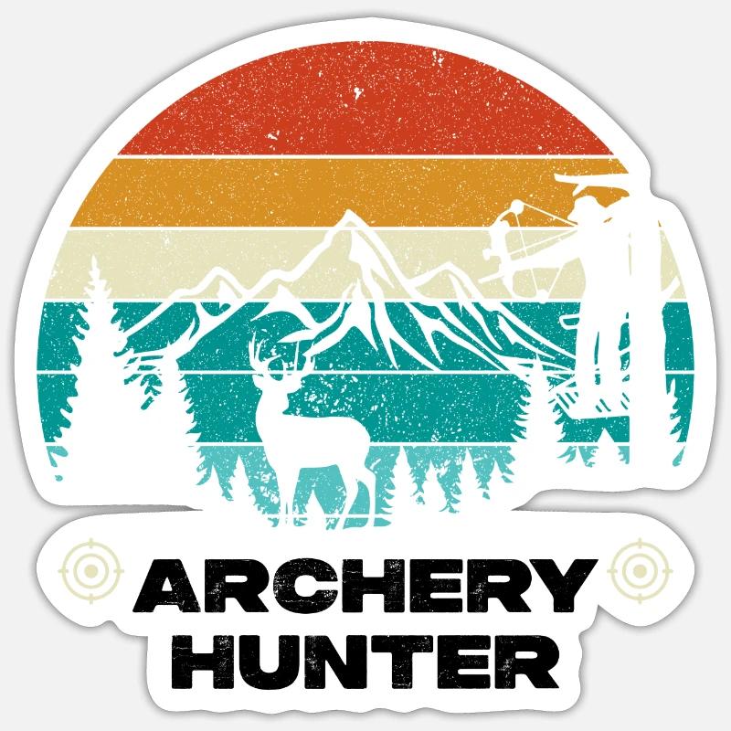Archery Hunter - Sticker Größe S (10 x 10 cm) - Mattweiß