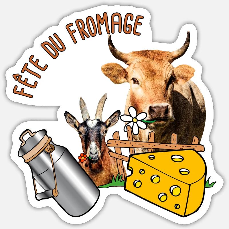 Fête du fromage - Sticker taille S (10 x 10 cm) - blanc mat