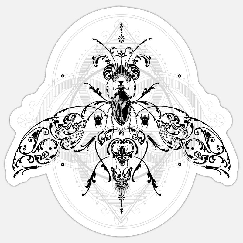 Psychedelic Insects Bug Pattern Ornament Sticker size S (10 x 10 cm)