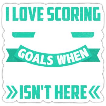 J’aime marquer des buts Drôle de football - Sticker taille S (10 x 10 cm) - blanc mat - Devant