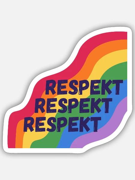 Respekt Pride - Sticker Größe S (10 x 10 cm) - Mattweiß