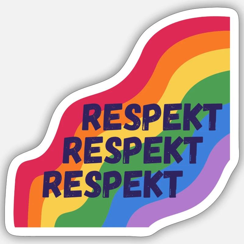 Respekt Pride - Sticker Größe S (10 x 10 cm) - Mattweiß