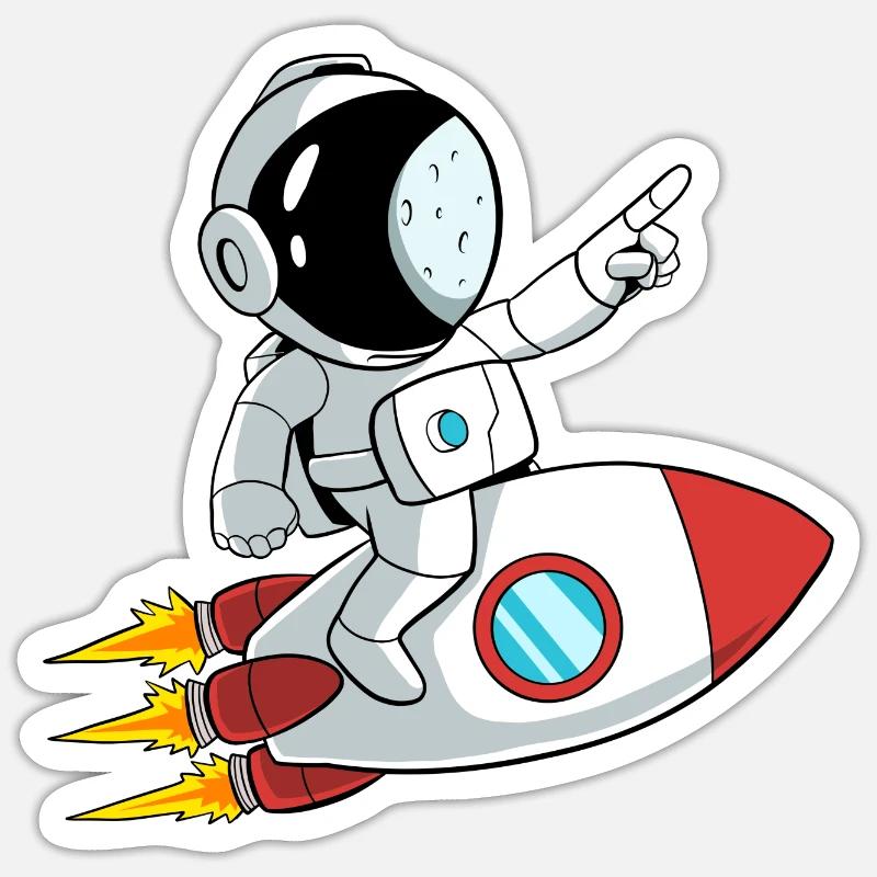 Astronaut Rocket Space Sticker size S (10 x 10 cm)