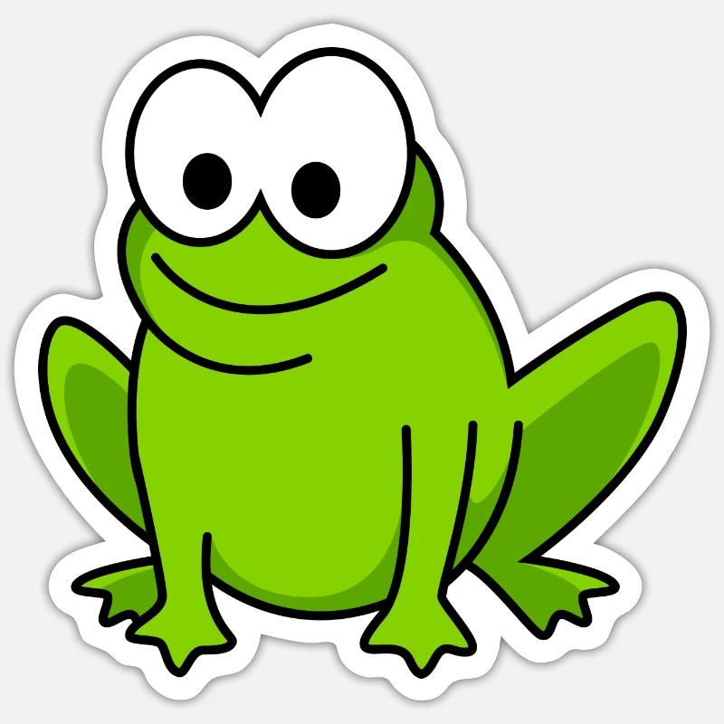 Frosch Comic Tier - Sticker Größe S (10 x 10 cm) - Mattweiß