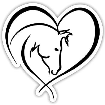 Horse Heart Riding Horse Owner - Sticker size S (10 x 10 cm) - white matte - Front