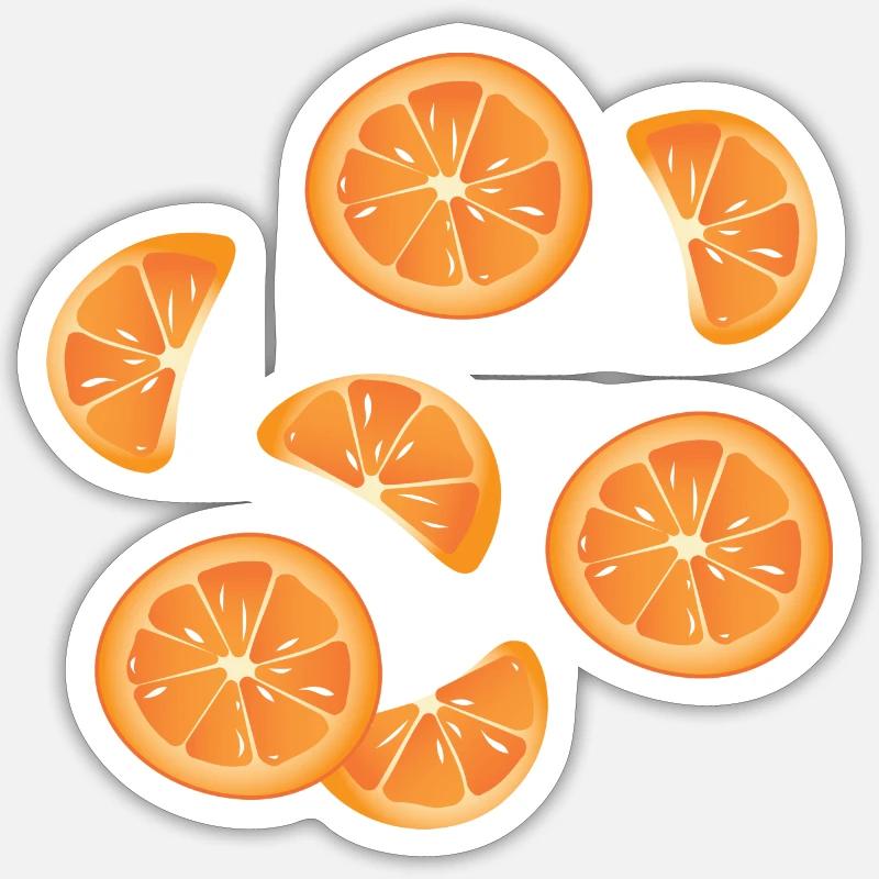 Orange pattern - Sticker taille S (10 x 10 cm) - blanc mat