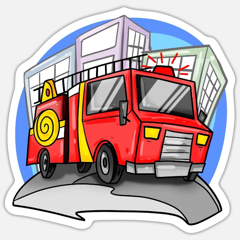Pompiers - Sticker taille S (10 x 10 cm) - blanc mat