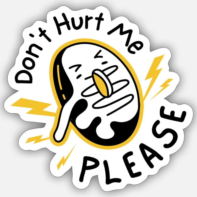 Ne me blesse pas - Sticker taille S (10 x 10 cm) - blanc mat