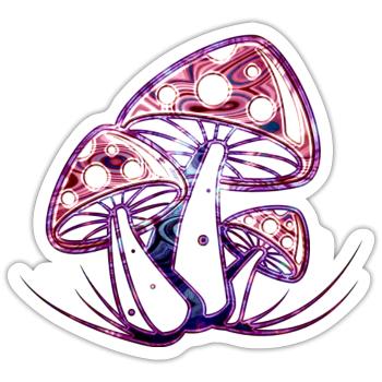 Mushrooms No. 01 - Design B - Sticker size S (10 x 10 cm) - white matte - Front