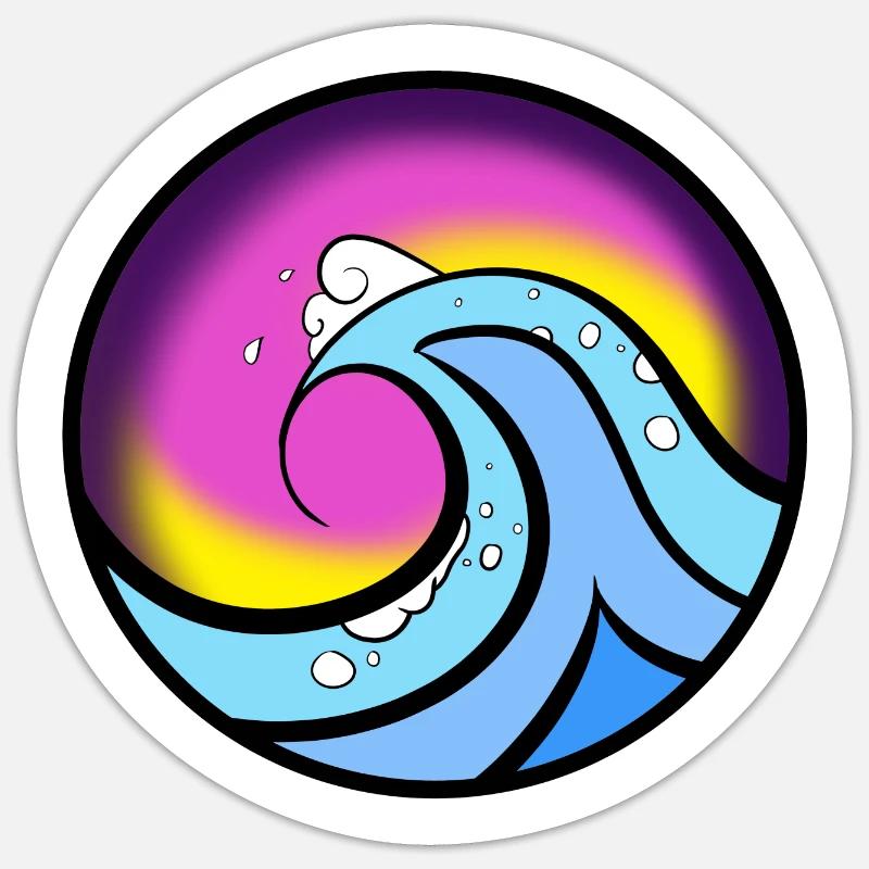 Wave Logo Sticker taille S (10 x 10 cm)