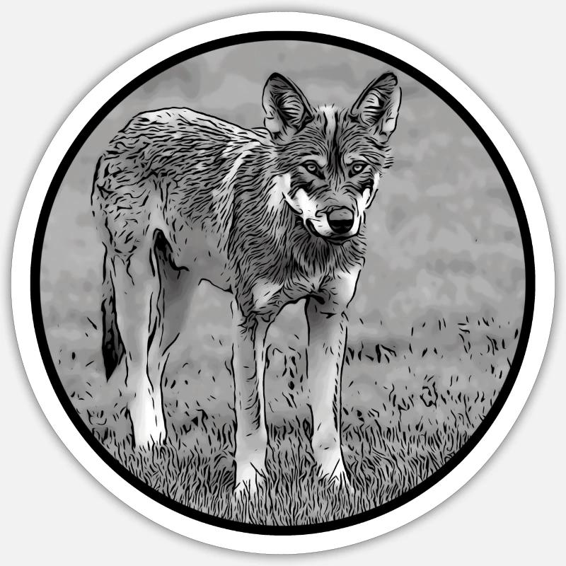 Wolf - Sticker Größe S (10 x 10 cm) - Mattweiß