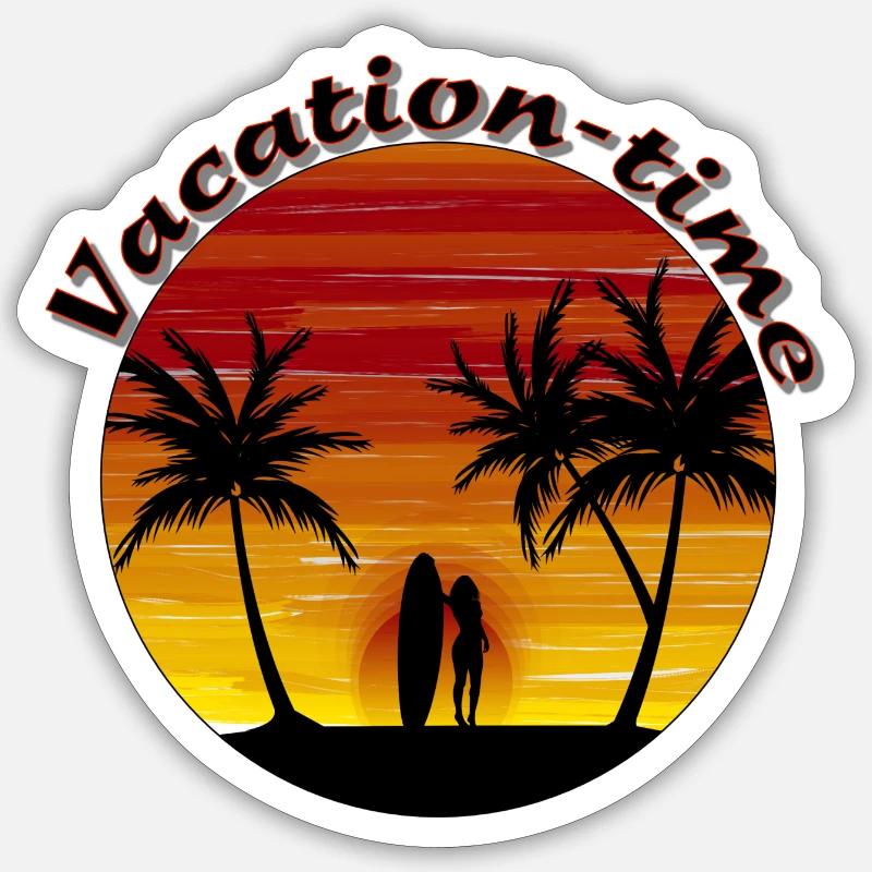 Vacation time - Sticker Größe S (10 x 10 cm) - Mattweiß
