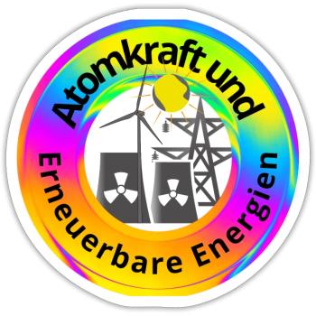 Atomkraft und Erneuerbare Energien - Sticker Größe S (10 x 10 cm) - Mattweiß - Vorne
